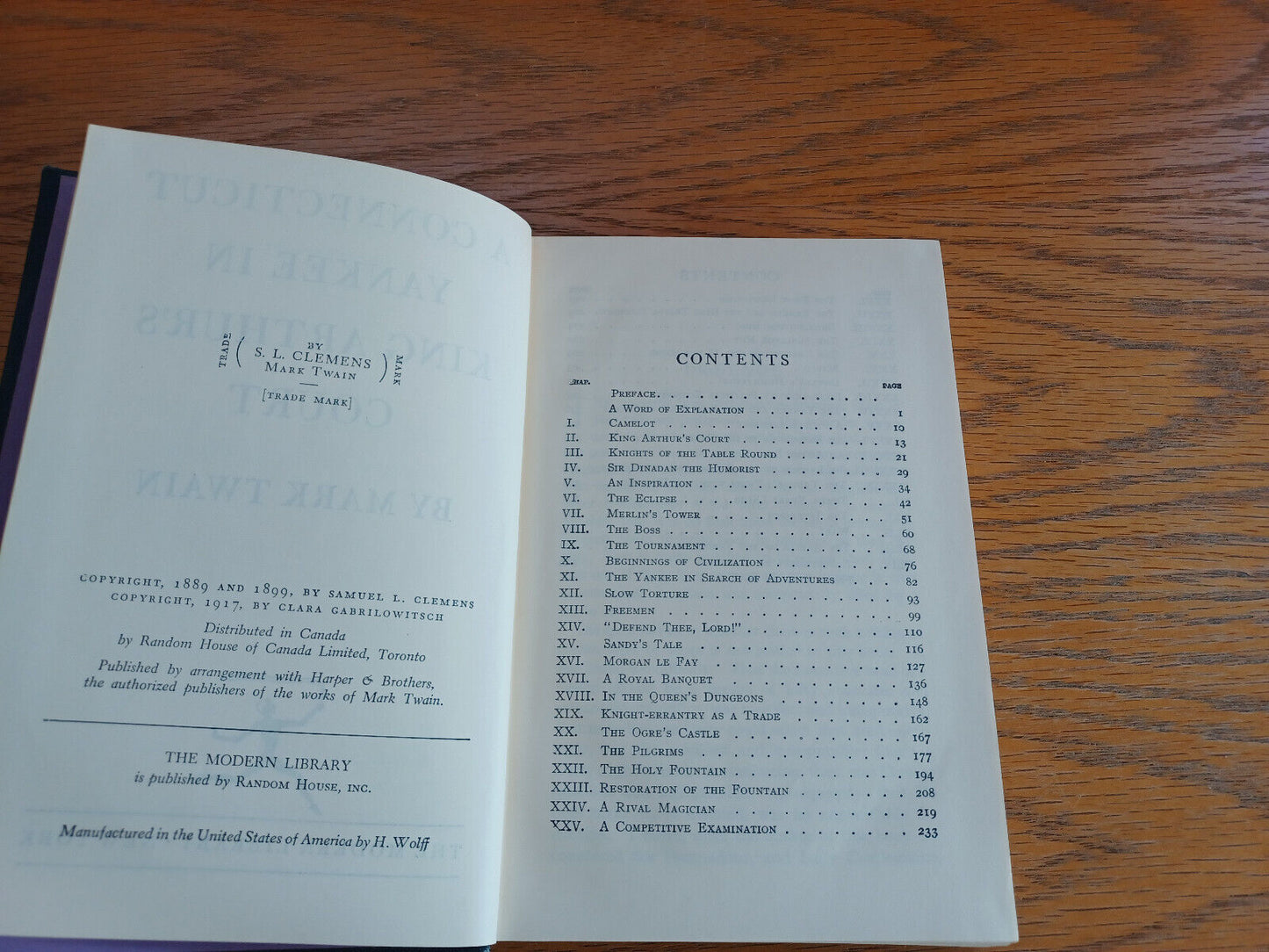 A Connecticut Yankee in King Arthur’s Court Mark Twain 1917 Modern Library Hardc