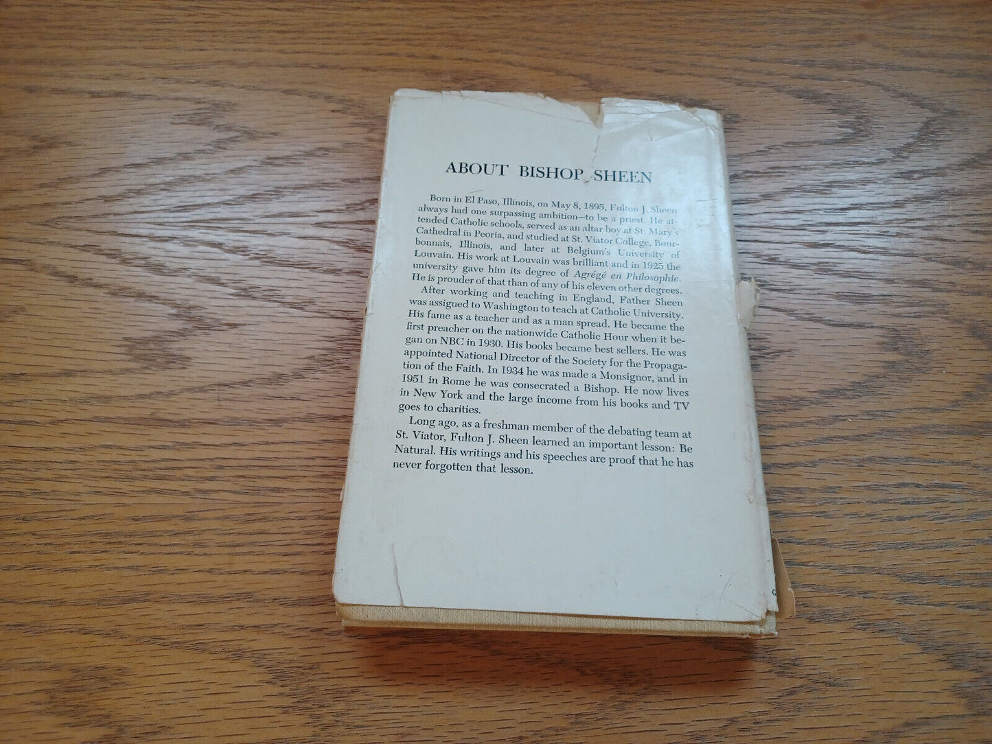 Way To Happiness By Reverend Fulton Sheen 1954 Dust Jacket