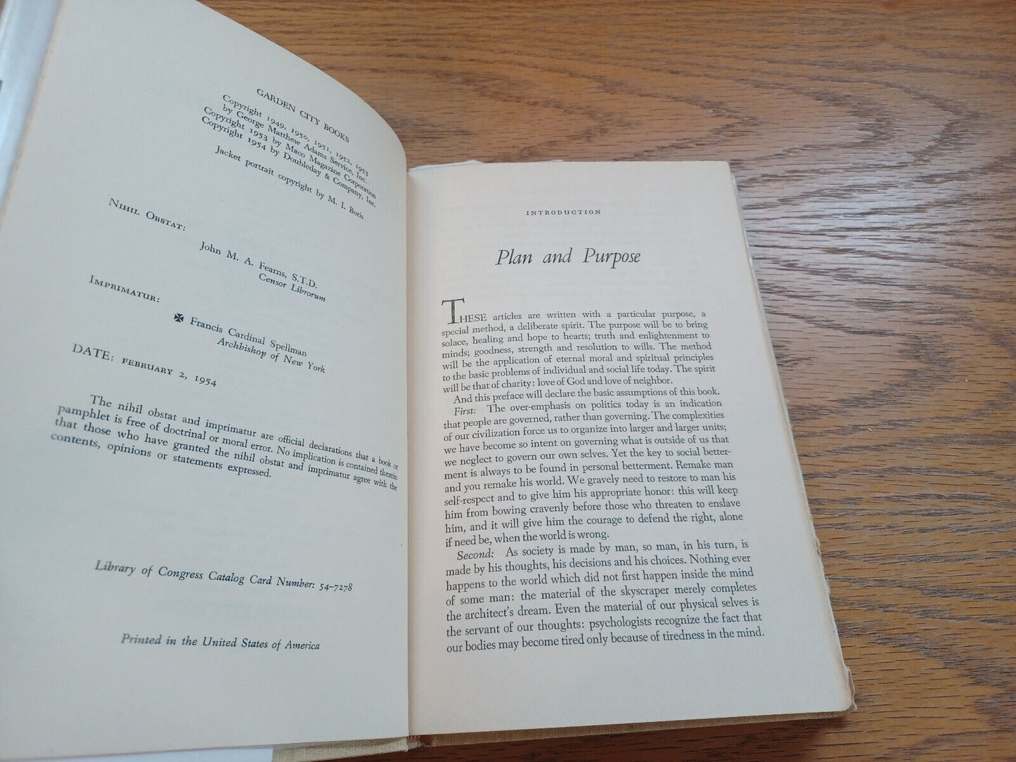 Way To Happiness By Reverend Fulton Sheen 1954 Dust Jacket