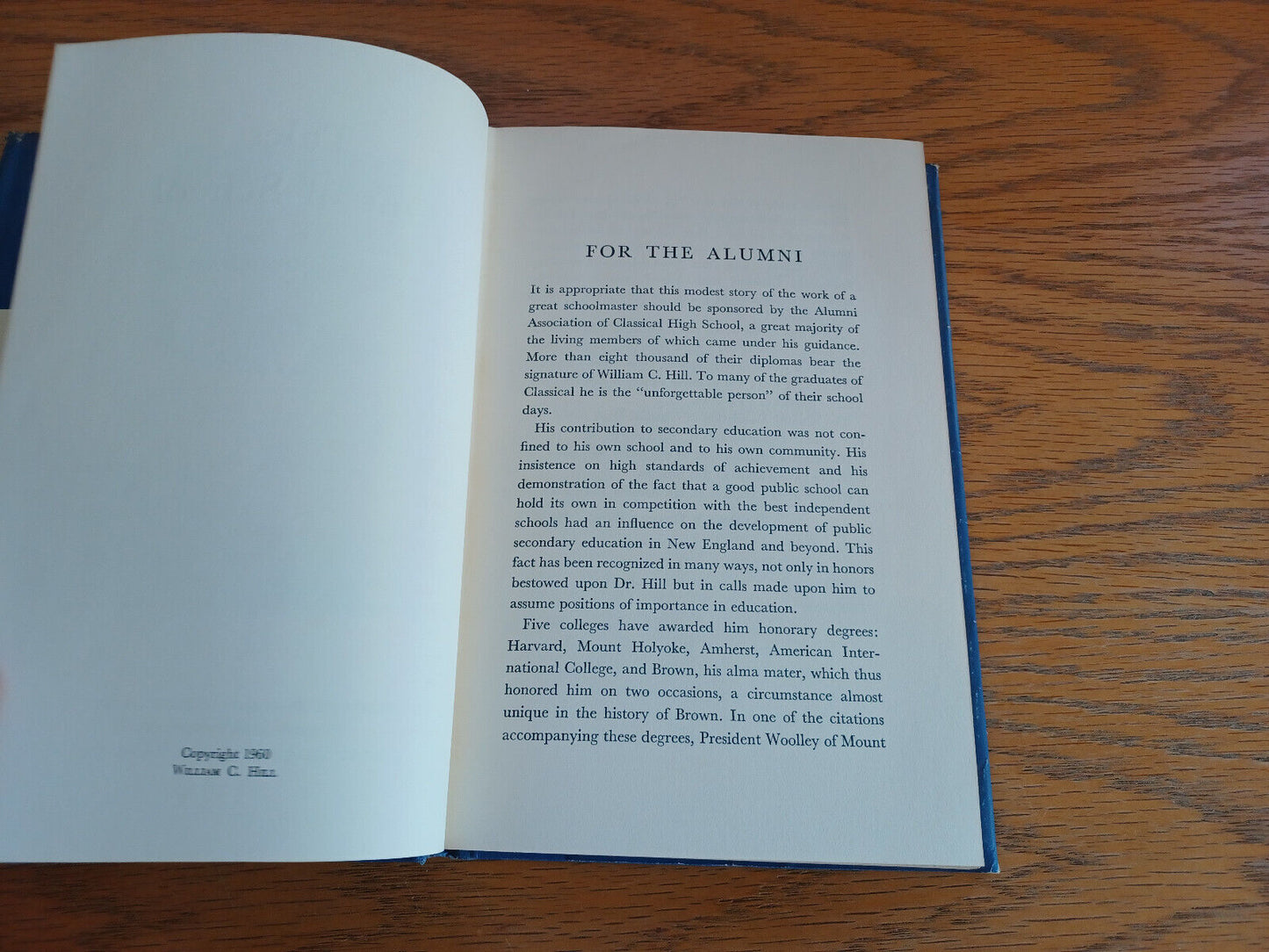 Tales Out of School Yankee Schoolmaster 1960 Signed Springfield Classical High S