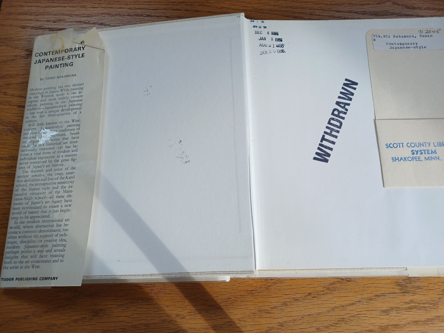 Contemporary Japanese Style Painting Tanio Nakamura 1969 Hardcover Dust Jacket T