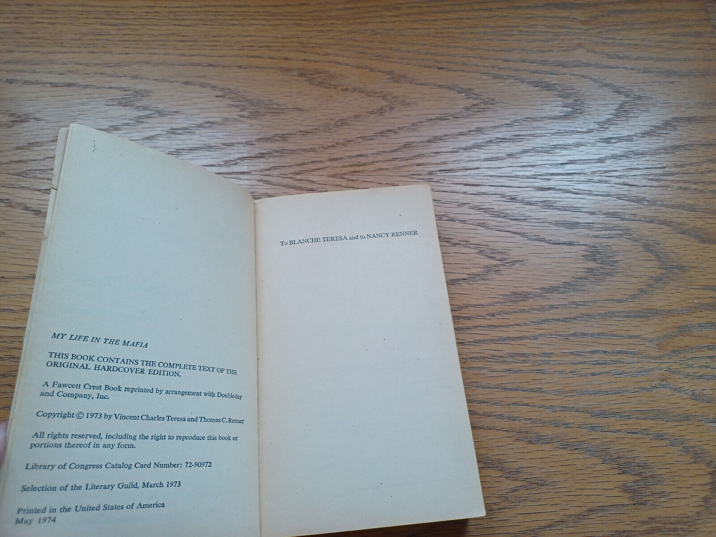 My Life In The Mafia By Vincent Teresa 1974