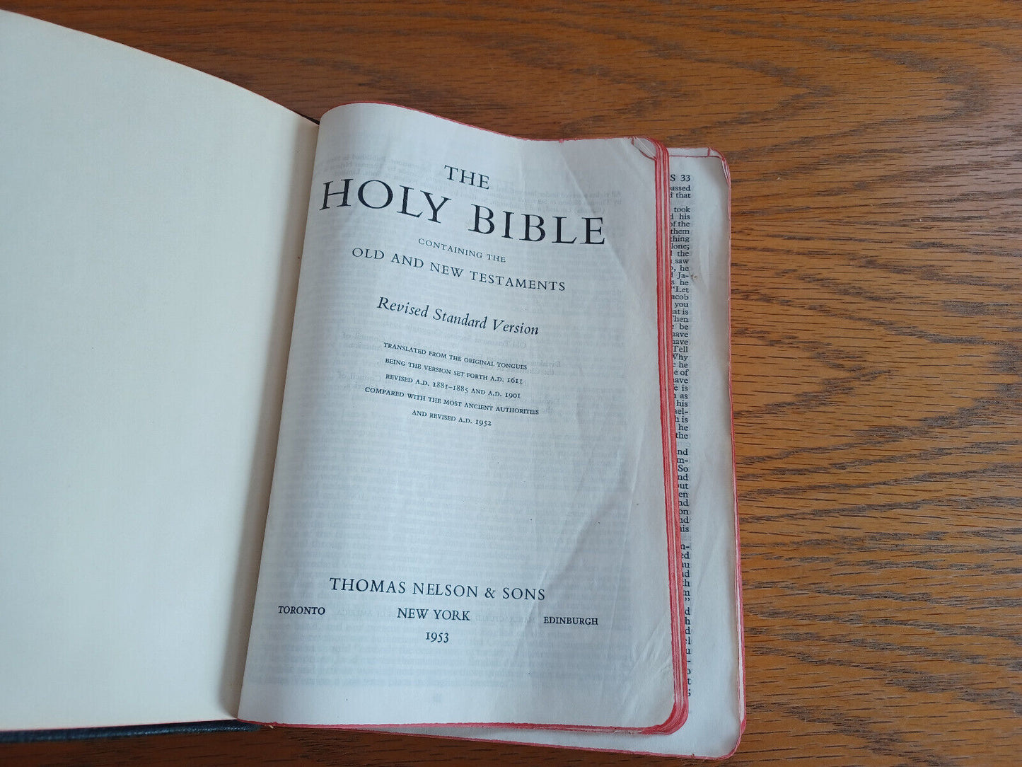 Holy Bible Revised Standard Version 1953 Thomas Nelson & Sons Leather