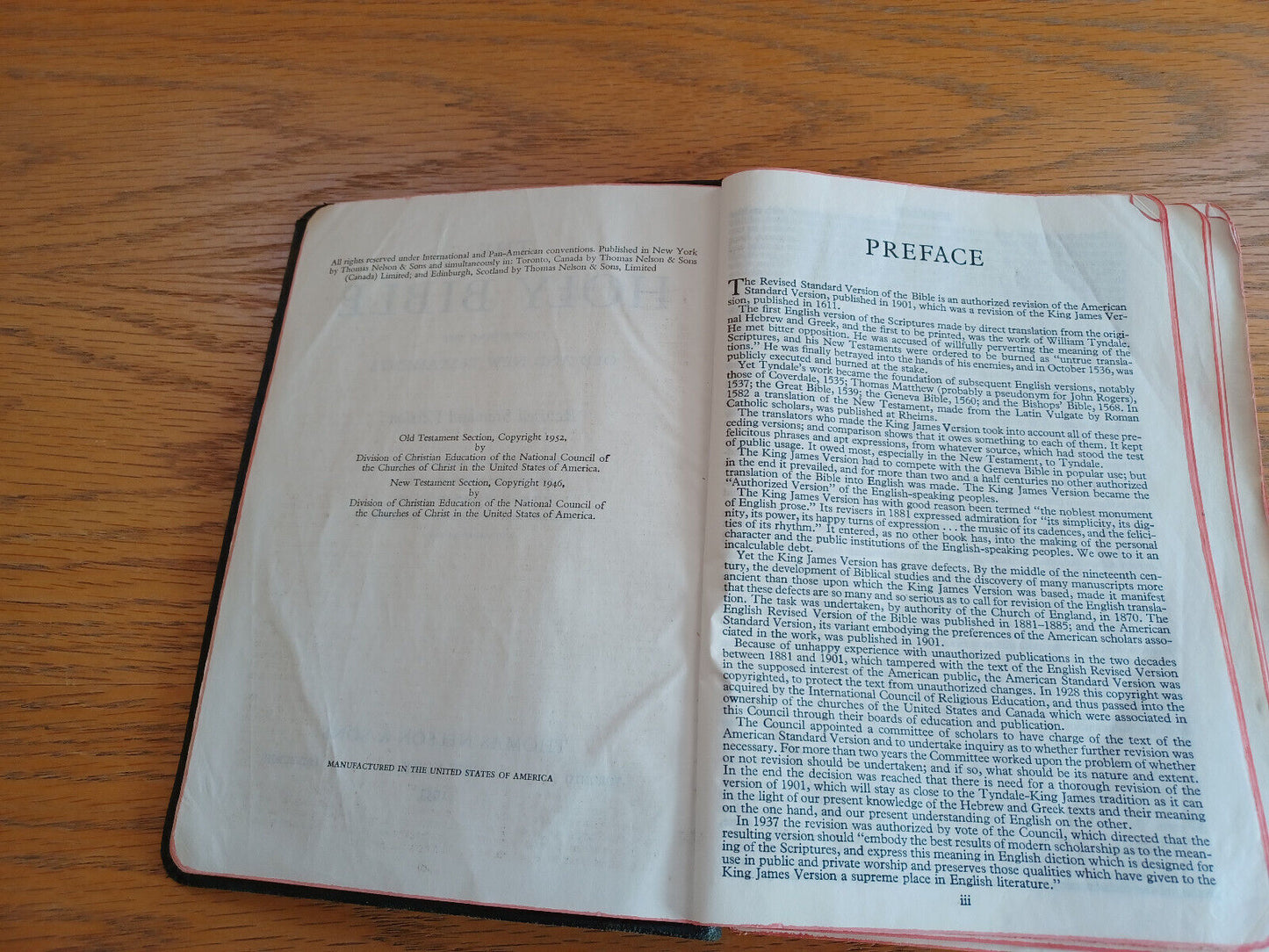 Holy Bible Revised Standard Version 1953 Thomas Nelson & Sons Leather