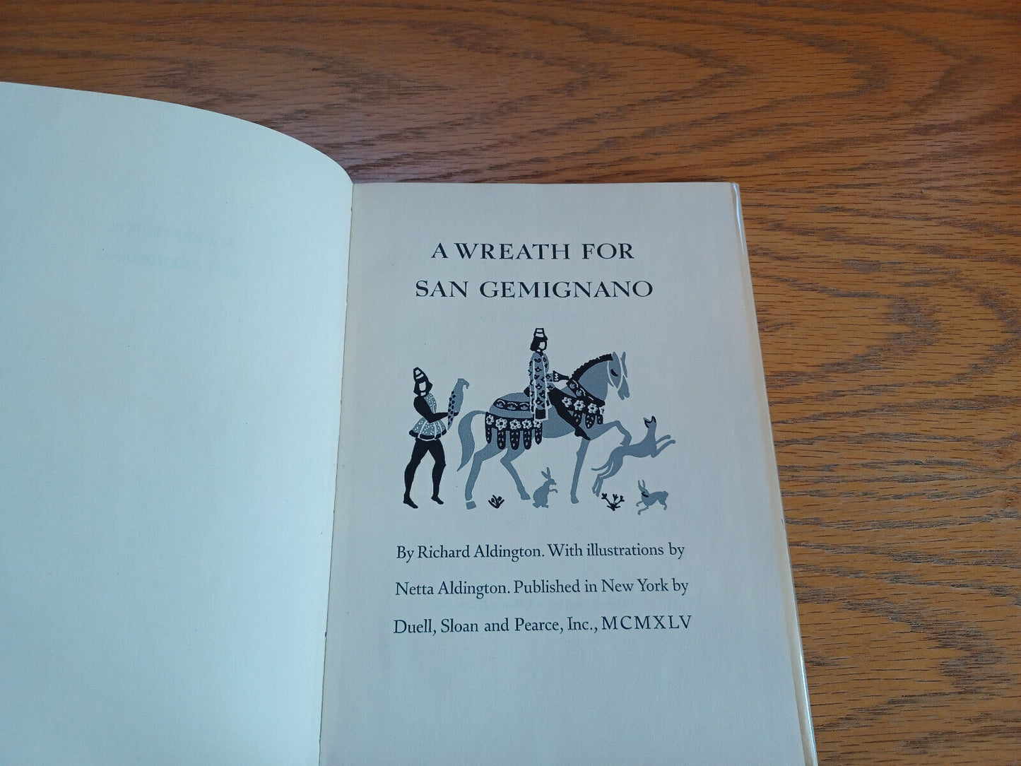 A Wreath for San Gemignano Richard Aldington 1945 Duell Sloan and Pearce