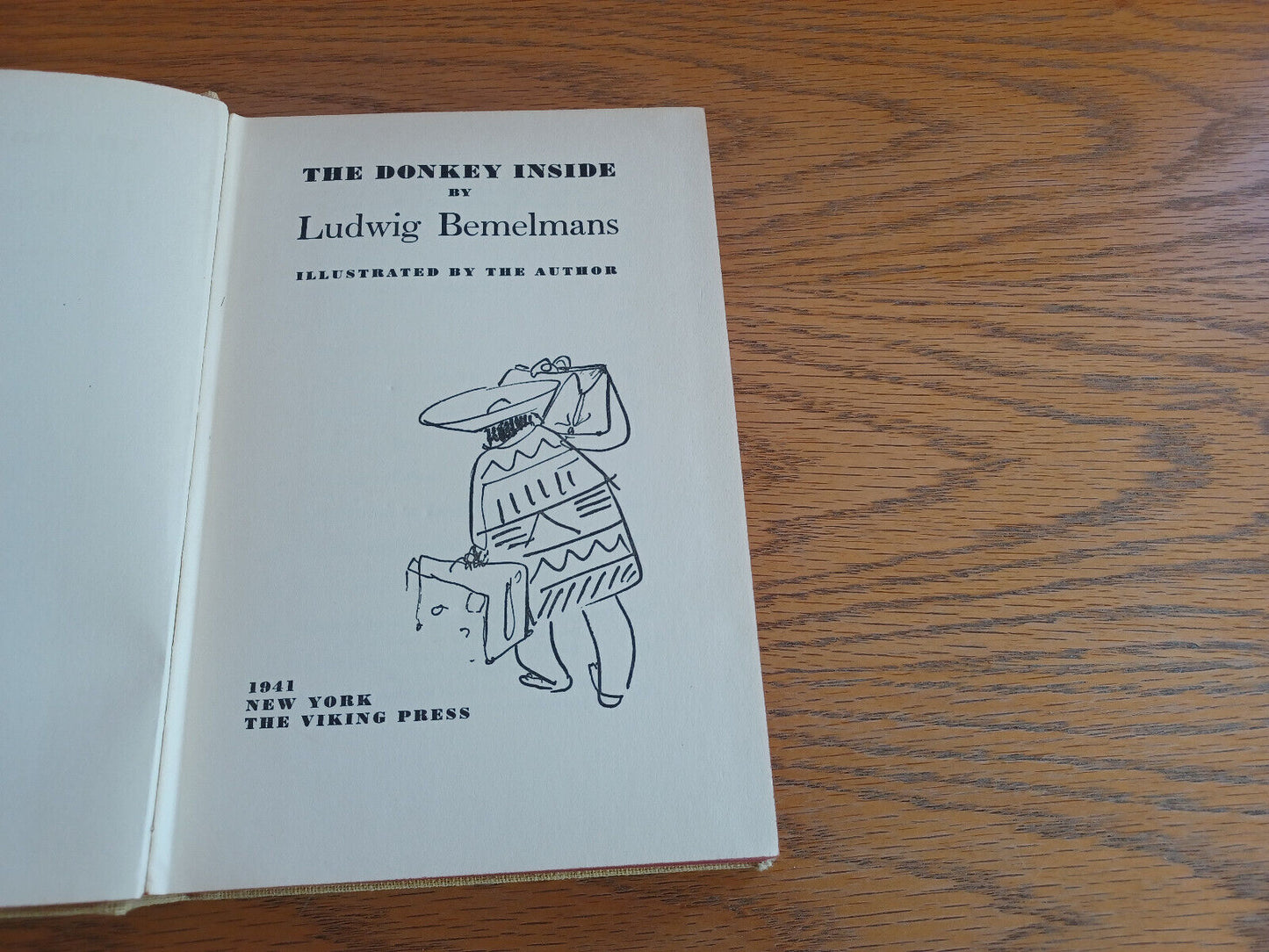 The Donkey Inside Ludwig Bemelmans 1941 Hardcover Viking Press