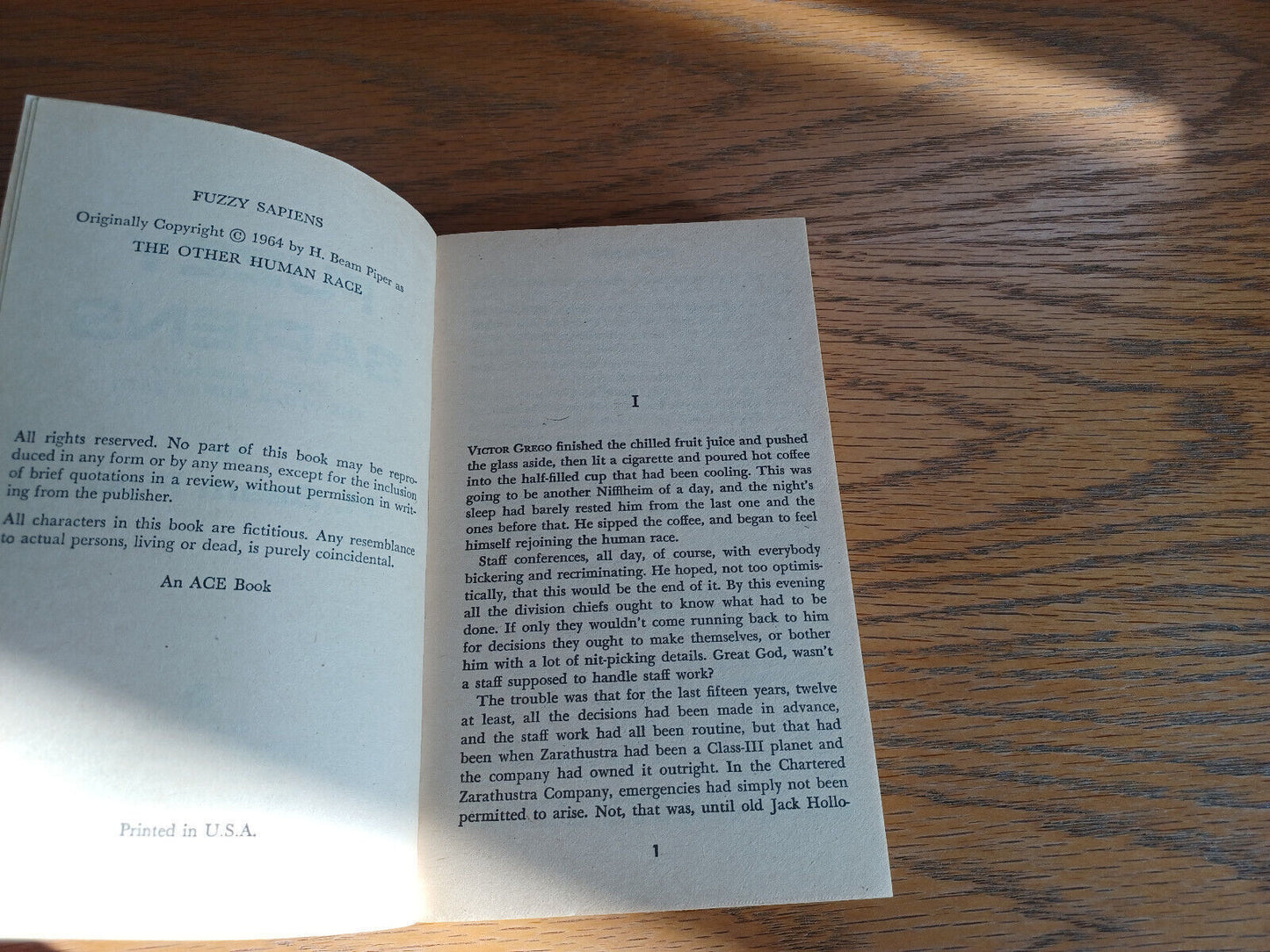 Fuzzy Sapiens H Beam Piper 1964 Paperback Ace Books