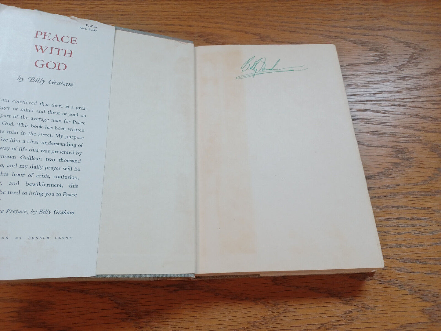 Peace With God By Billy Graham 1953 Dust Jacket