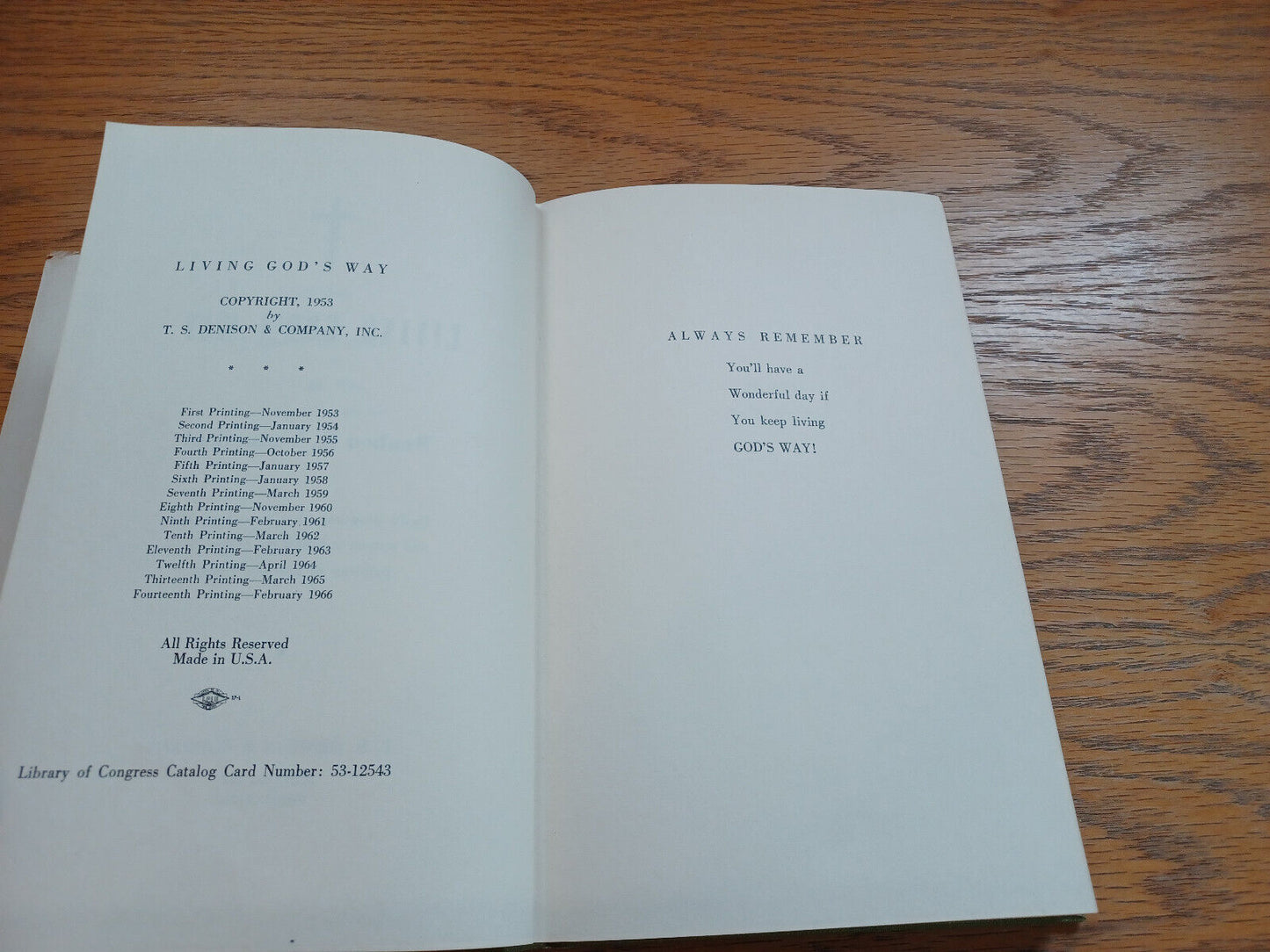 Living Gods Way By Reuben Youngdahl 1966 Dust Jacket