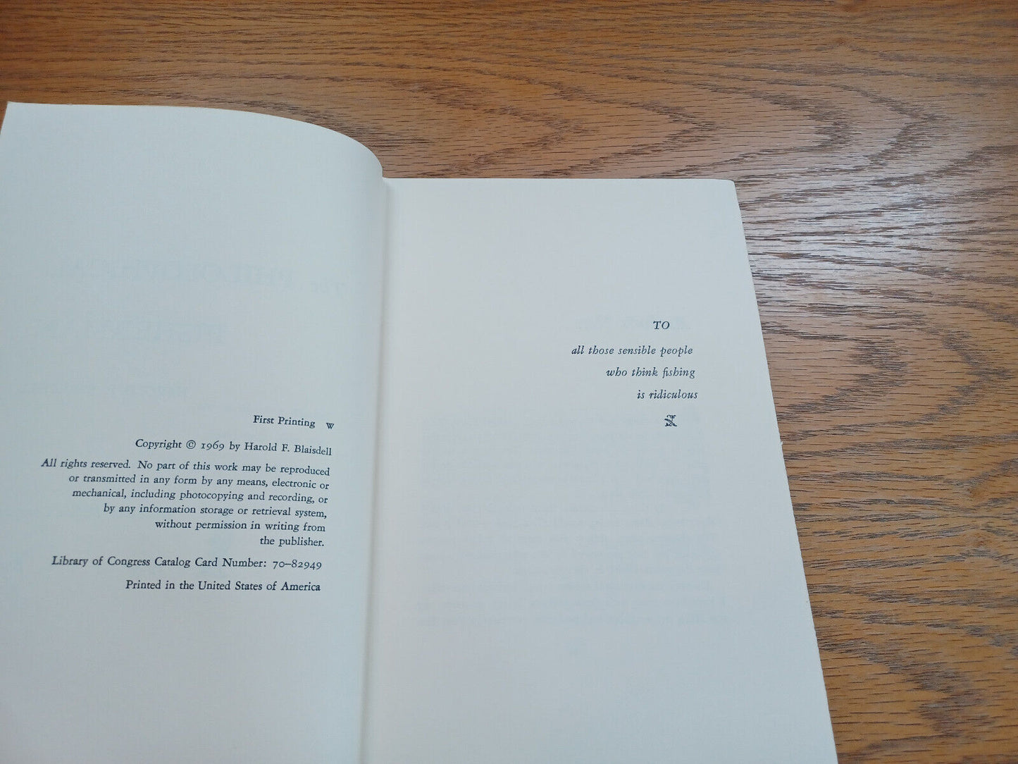The Philosophical Fisherman By Harold Blaisdell 1969 Dust Jacket First Edition