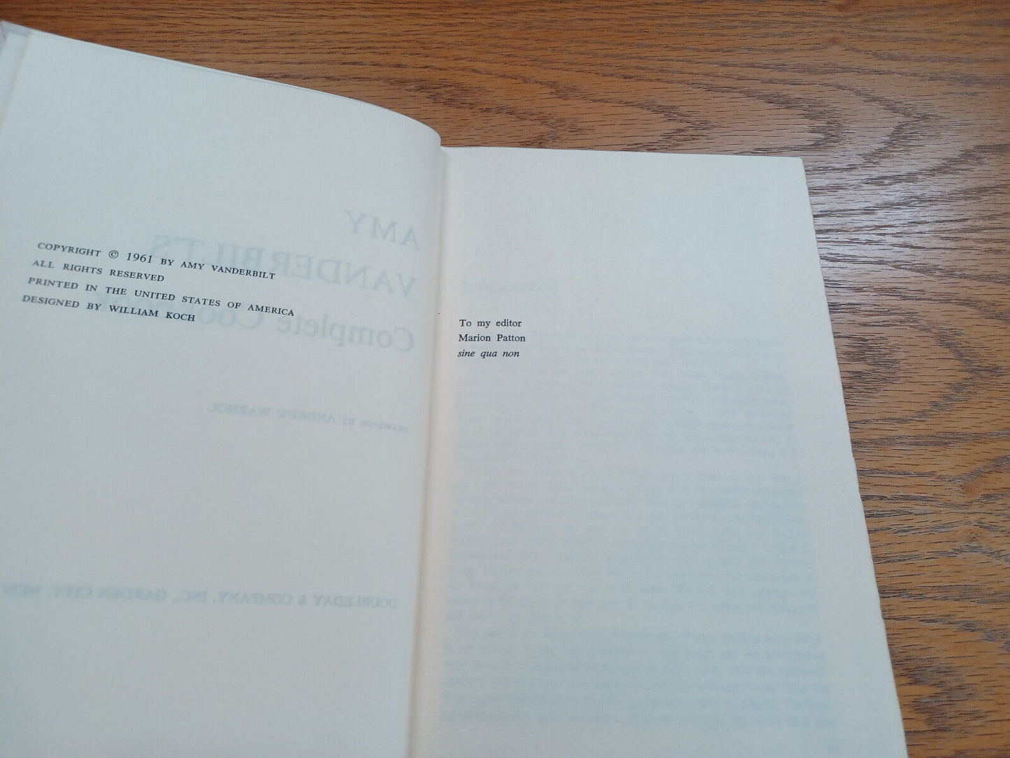 Amy Vanderbilts Complete Cookbook 1961