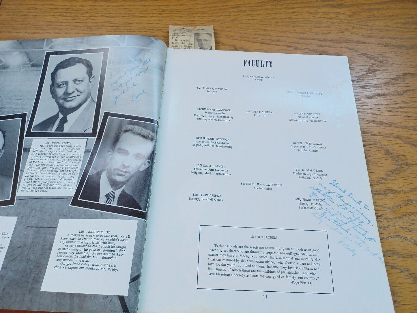 1955 Statuette St Philip High School Battle Creek Michigan Yearbook