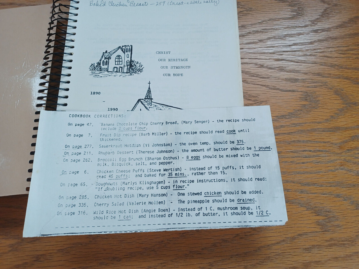 Cross of Calvary Lutheran Church Centennial 1890-1990 Olivia MN Cookbook