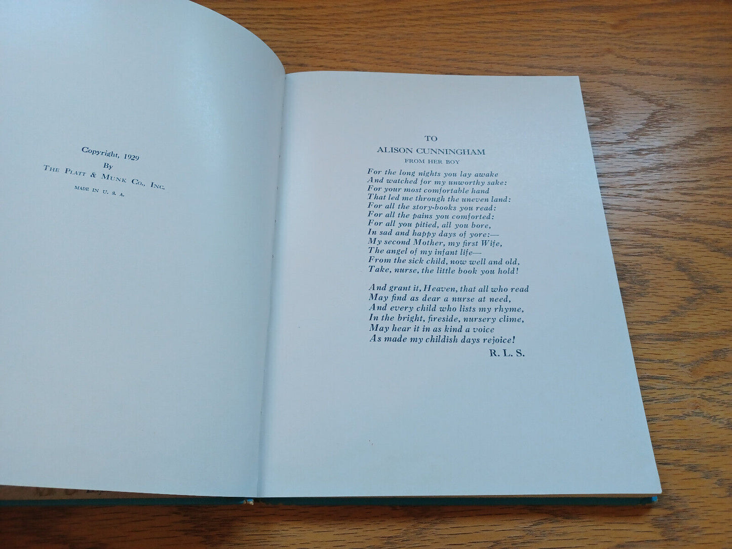 A Child'S Garden Of Verses By Robert Louis Stevenson 1929