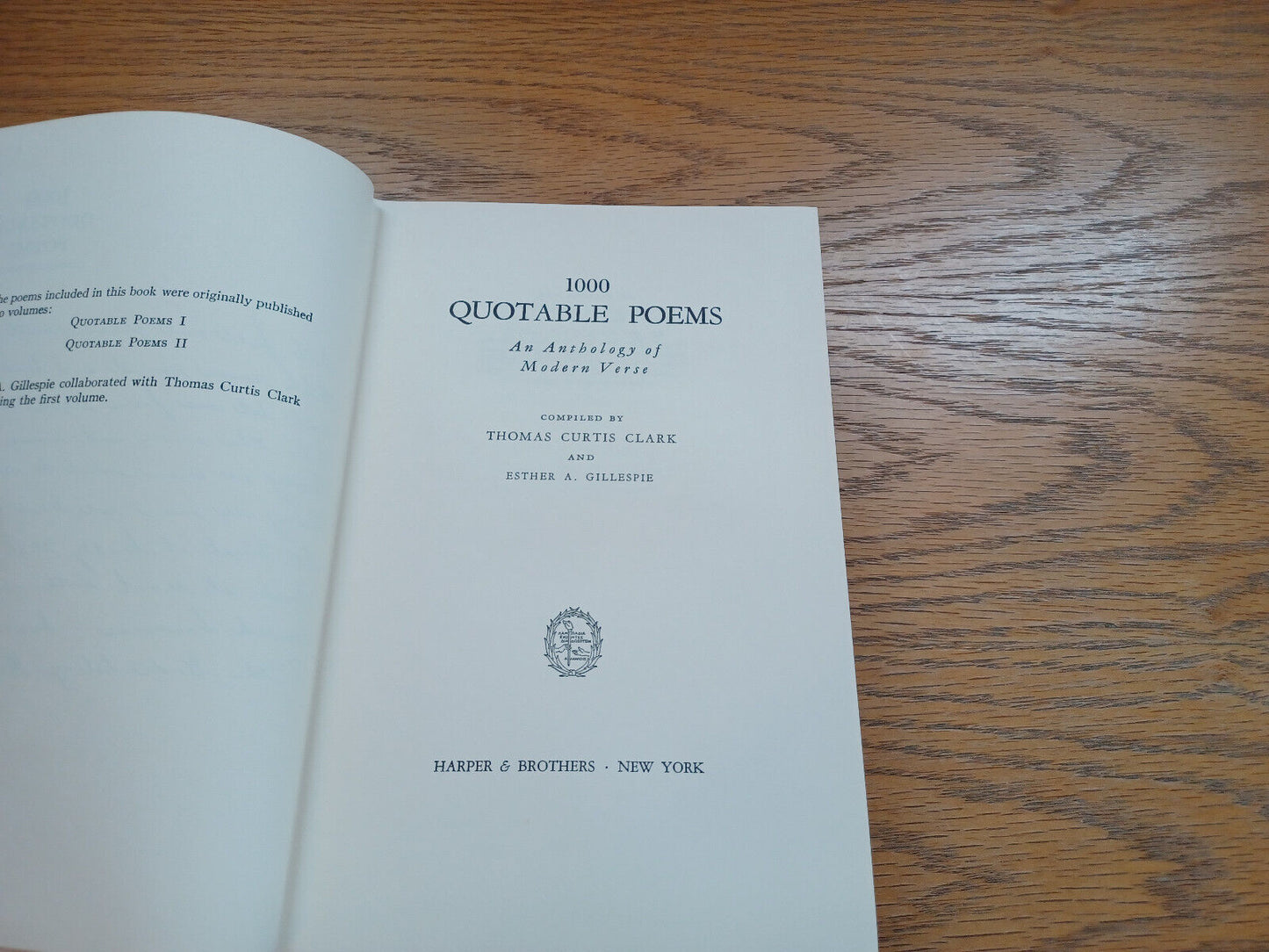 1000 Quotable Poems An Anthology Of Modern Verse By Thomas Clark 1937