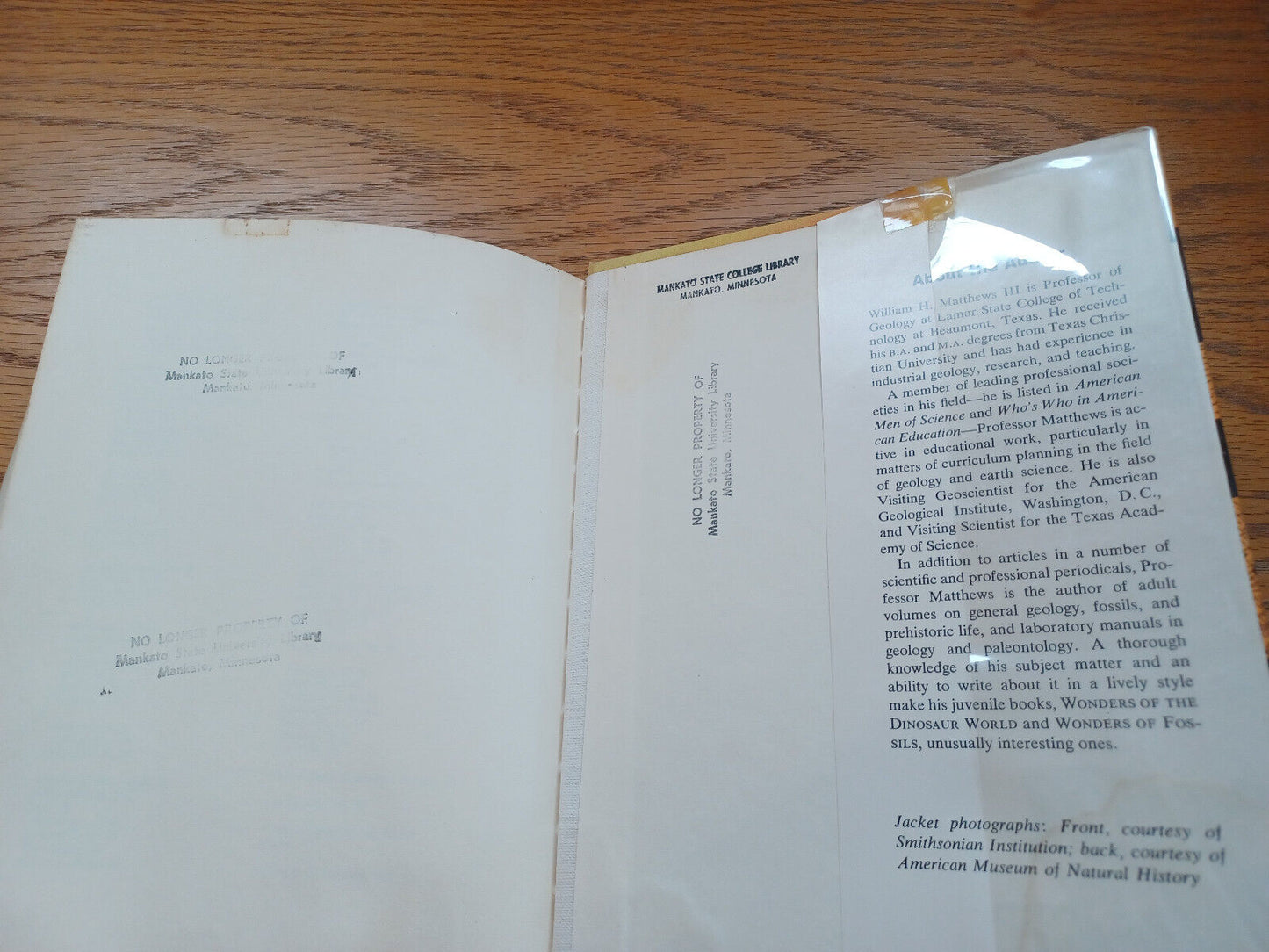 Wonders Of Fossils By William Matthew Iii 1968 Dust Jacket