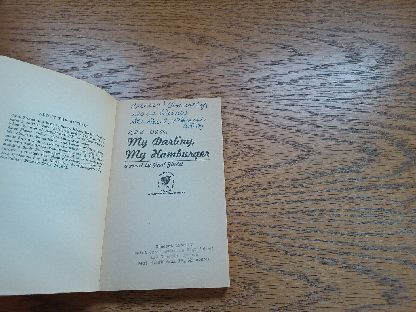 My Darling My Hamburger Paul Zindel 1971