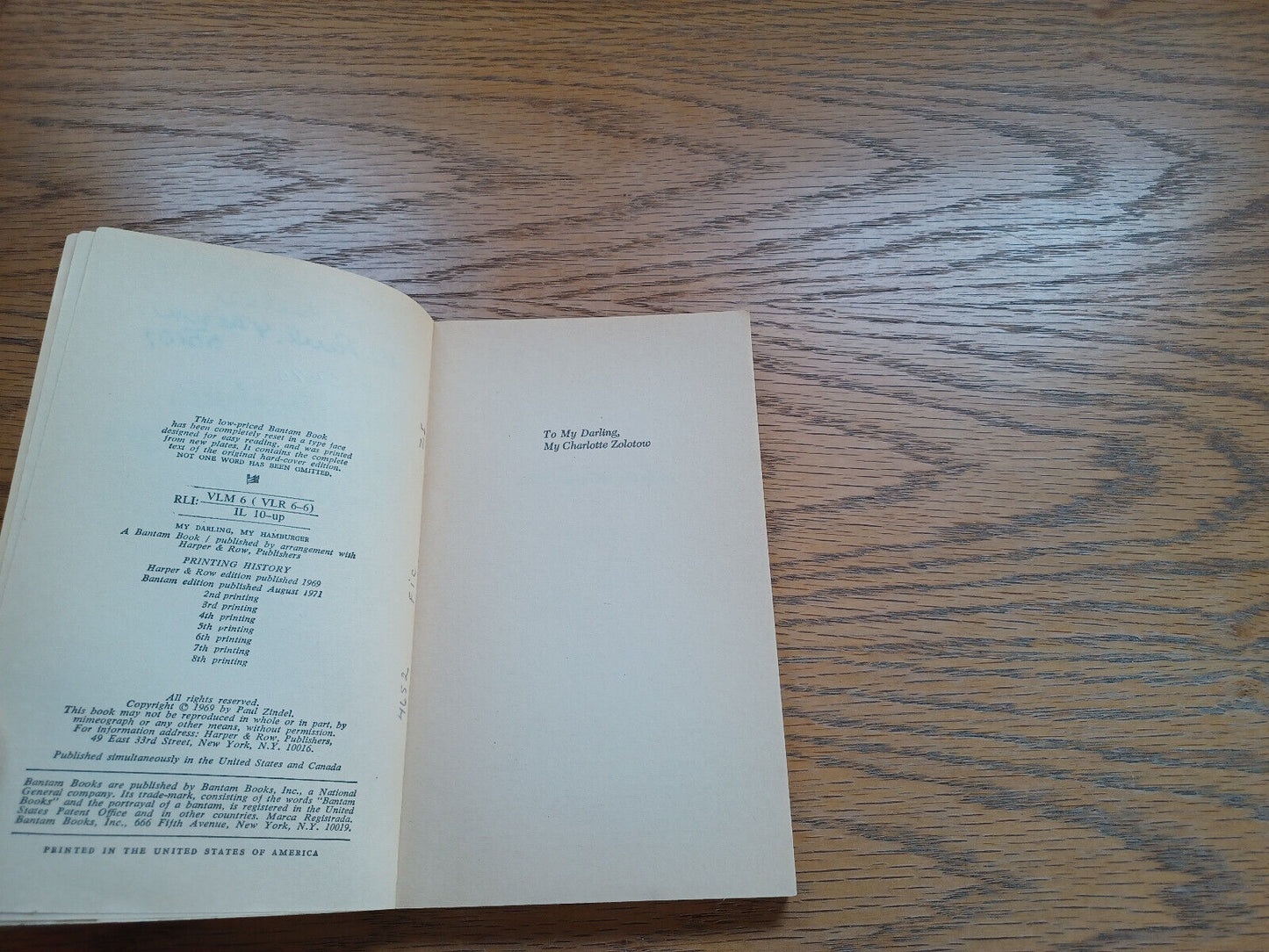 My Darling My Hamburger Paul Zindel 1971