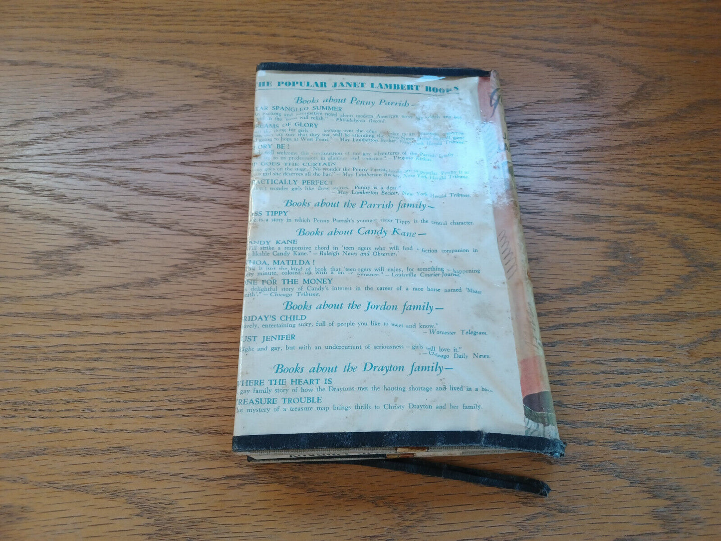 Glory Be By Janet Lambert 1946 Dust Jacket