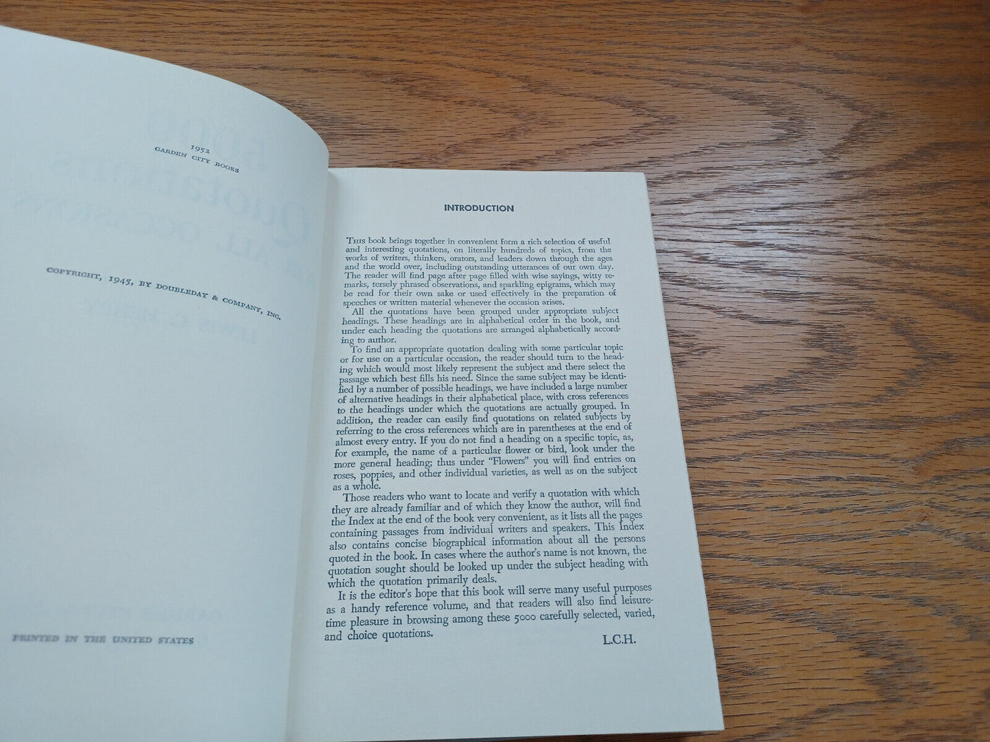 Five Thousand Quotations For All Occasions By Lewis Henry 1952 Dust Jacket