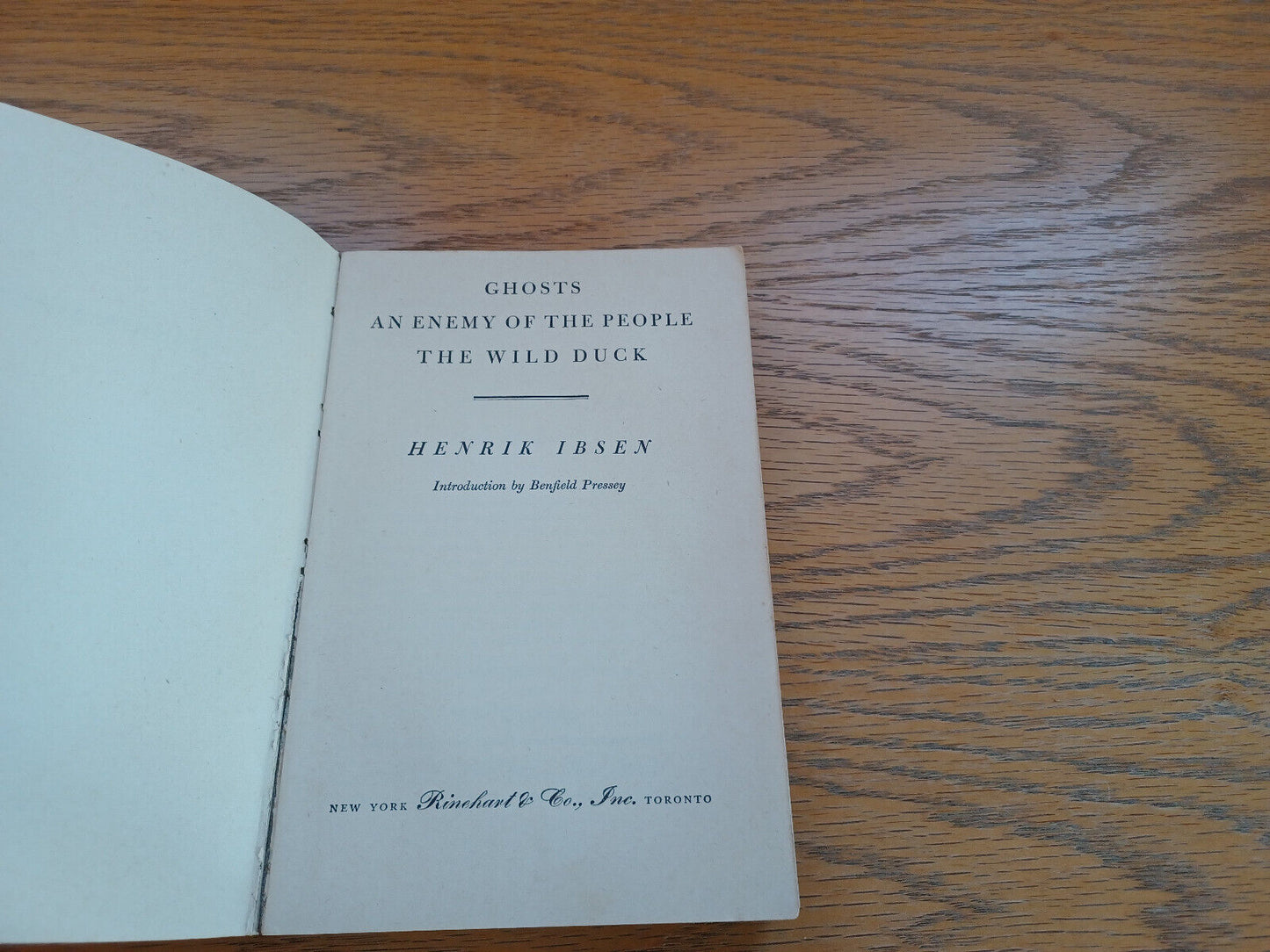 Ghosts An Enemy Of The People The Wild Duck By Henrik Ibsen 1952