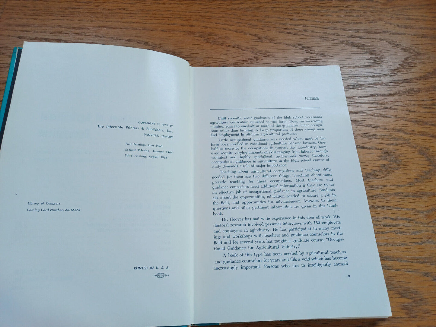 Handbook Of Agricultural Occupations By Norman Hoover 1964