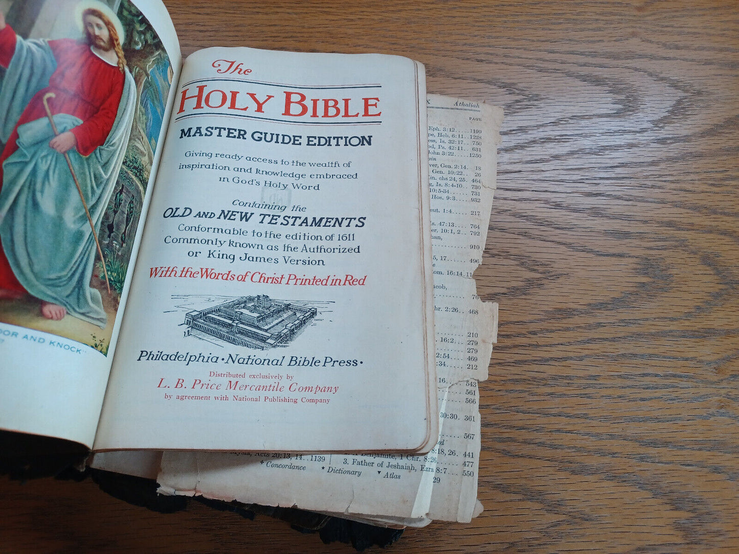 Holy Bible Master Guide Edition Red Letter 1939 Leather