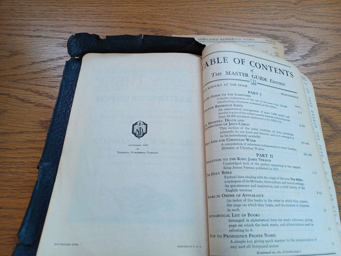 Holy Bible Master Guide Edition Red Letter 1939 Leather