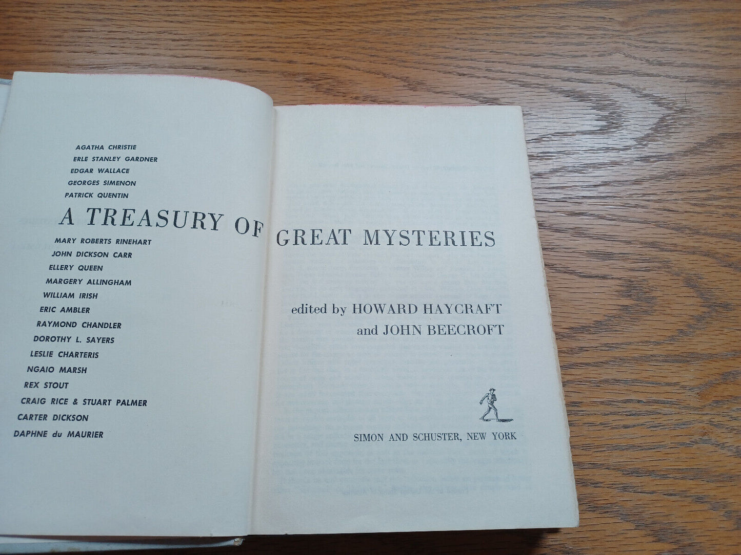 A Treasury Of Great Mysteries Volume One By Howard Haycraft 1957