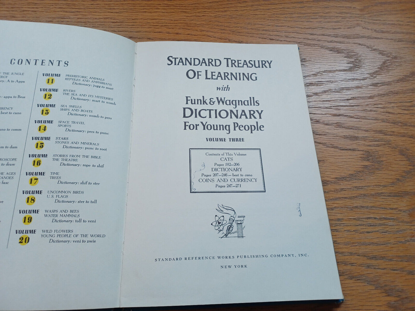 Standard Treasury Of Learning Funk Wagnalls Dictionary Young People Vol 3 1960