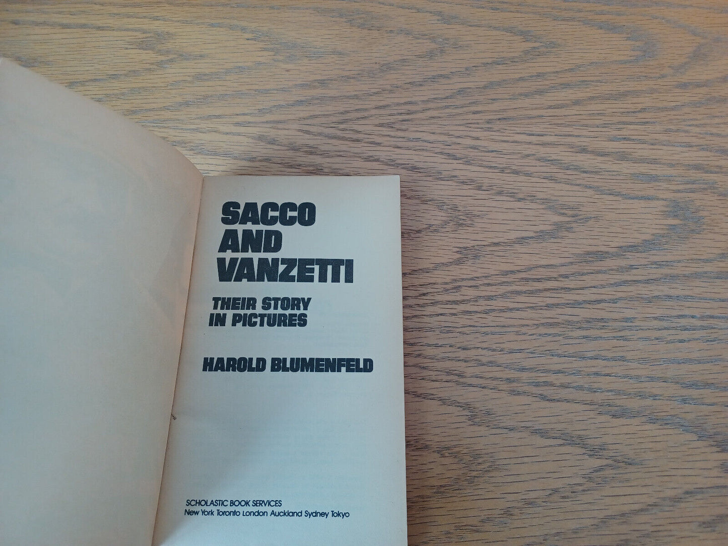 Sacco And Vanzetti Harold Blumenfeld 1972 Paperback Scholastic