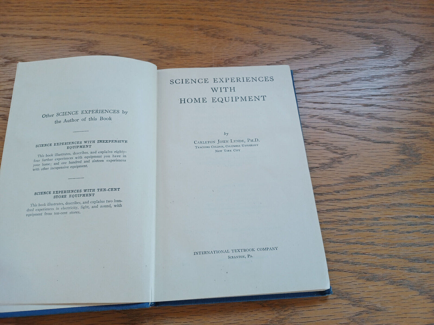 Science Experiences With Home Equipment By Carleton Lynde Jr 1945