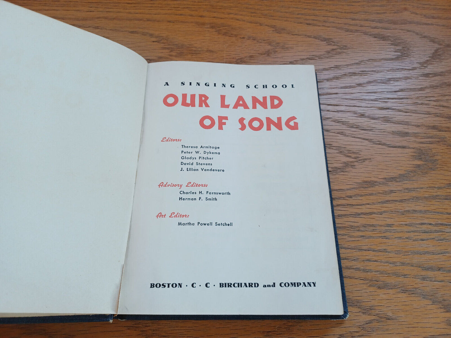 A Singing School Our Land Of Song By Theresa Armitage 1942