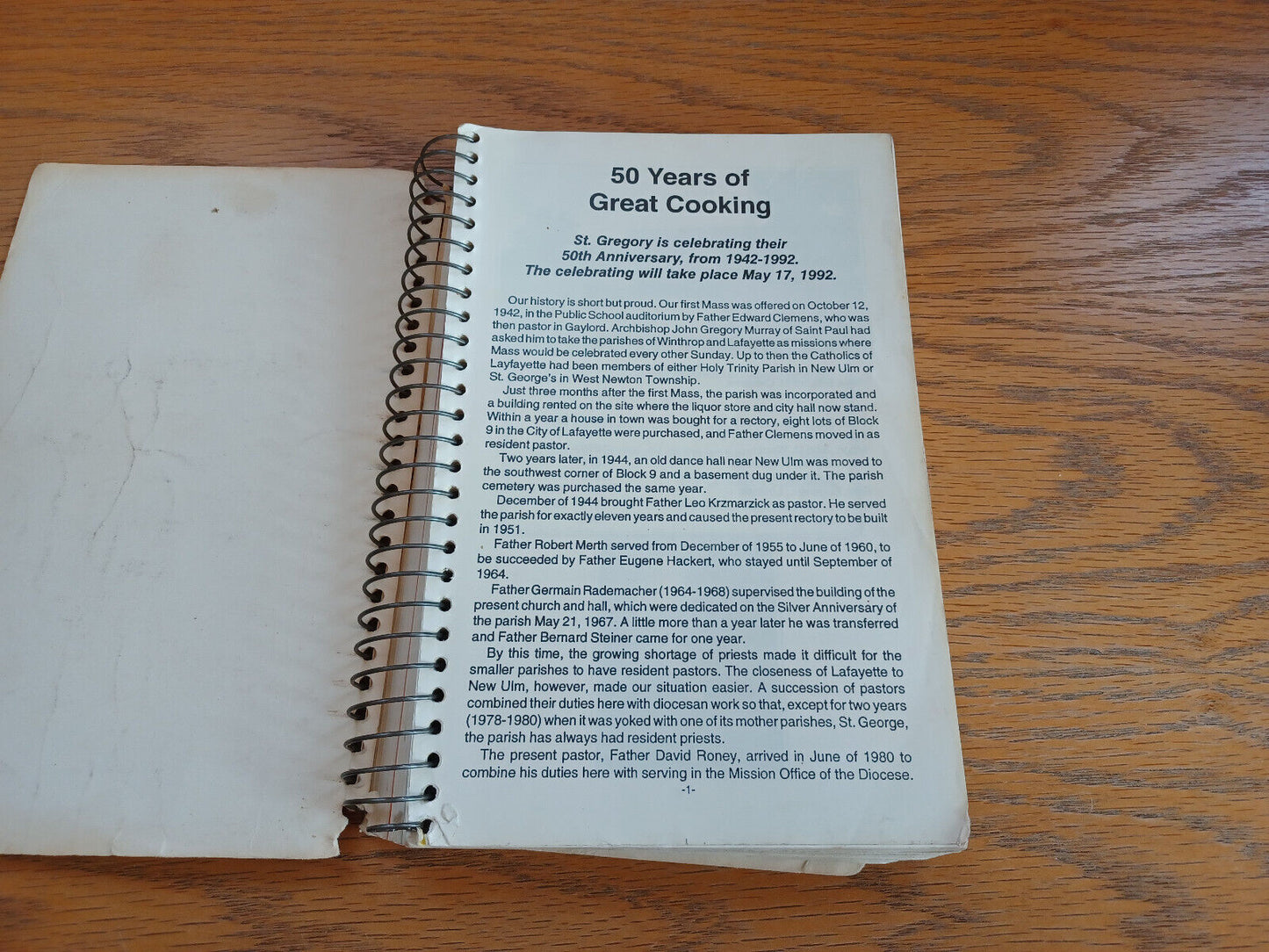 50 Years of Great Cooking St Gregory the Great Lafayette Minnesota Cookbook