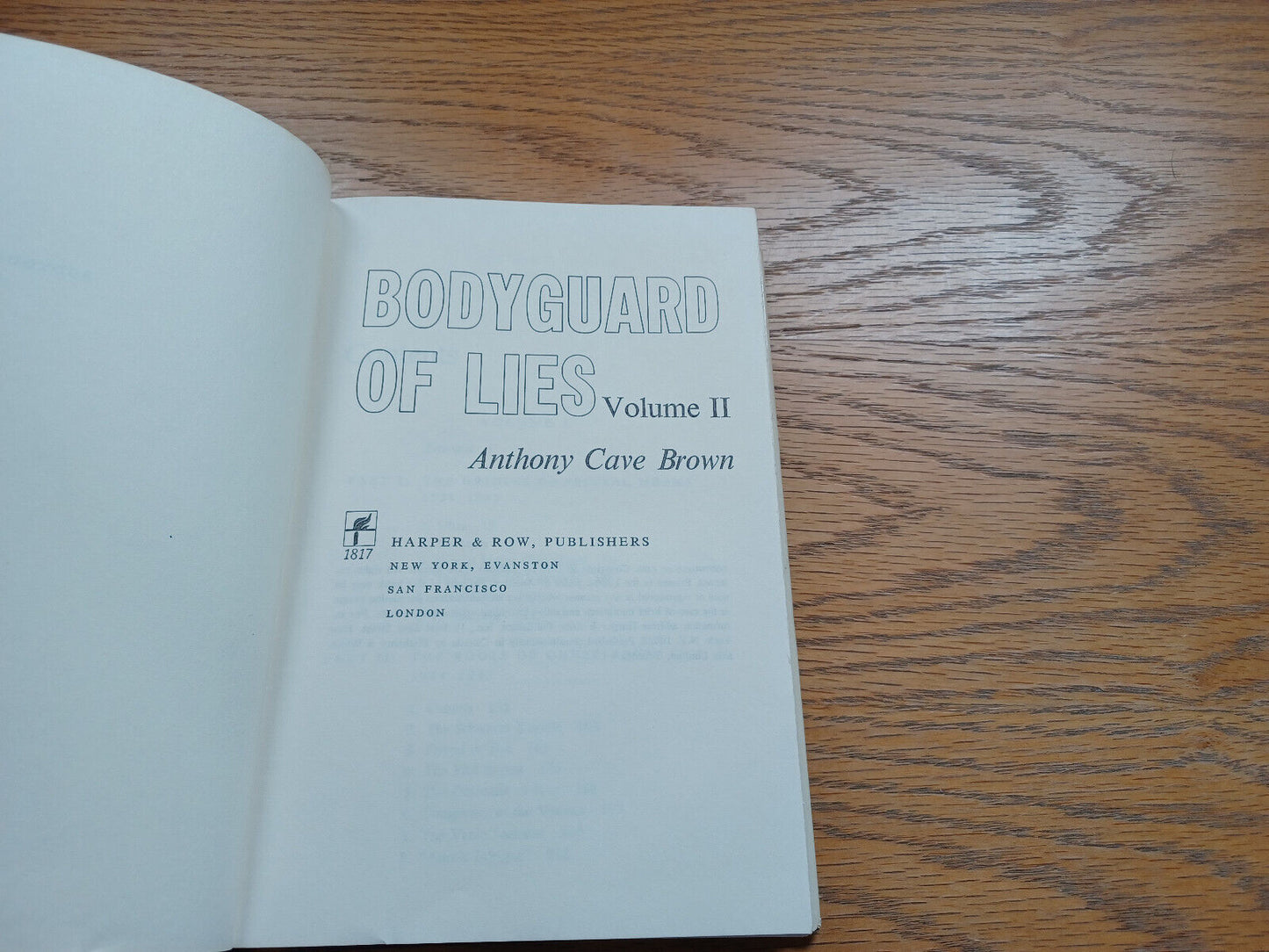 Bodyguard Of Lies Volume Two By Anthony Brown 1975 Dust Jacket BCE