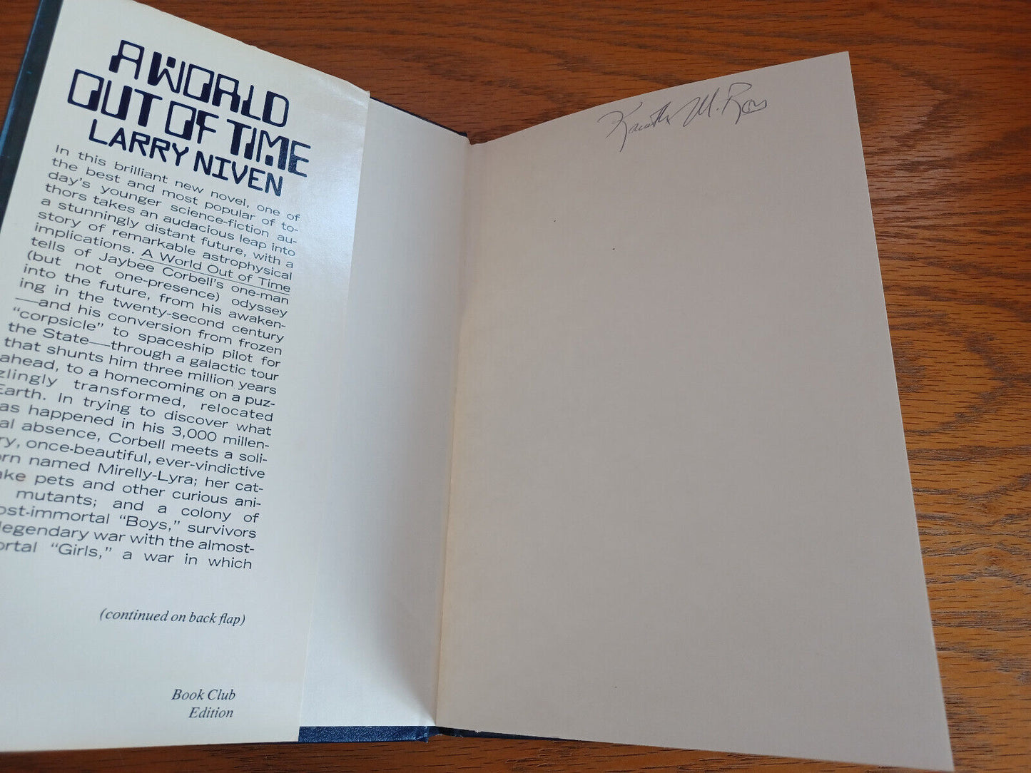 A World Out of Time Larry Niven 1976 Book Club Edition Holt Rinehart and Winston