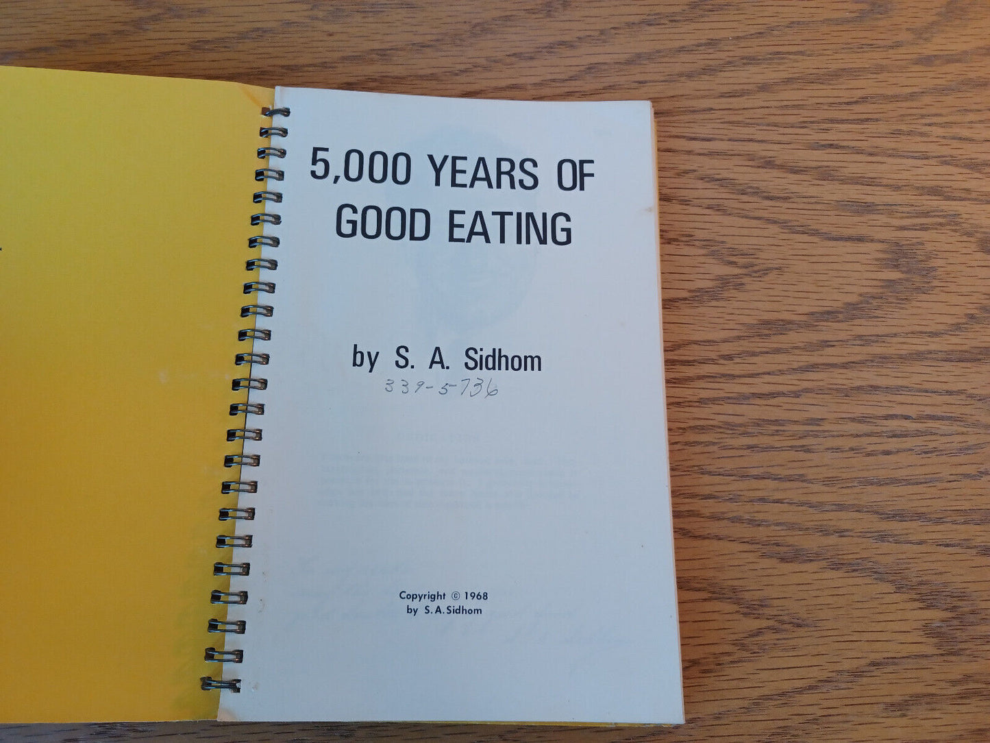 5,000 Years Of Good Eating S A Sidhom 1968 Cookbook