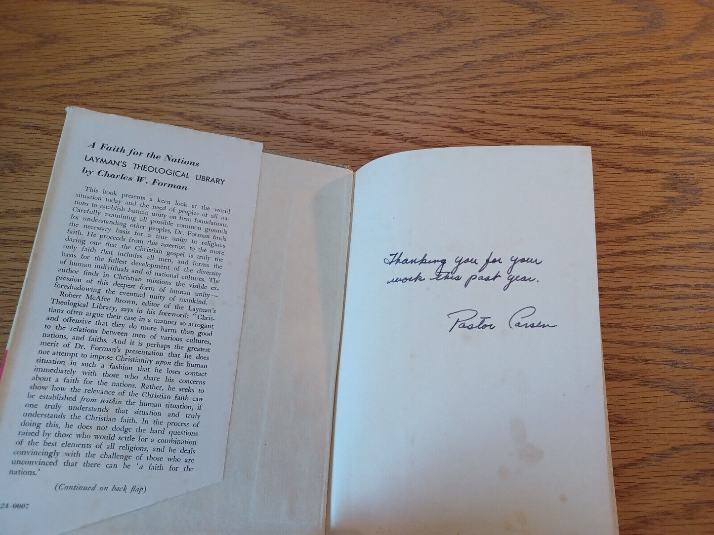 A Faith For The Nations Charles W Forman 1957 Hardcover Dust Jacket Westminster
