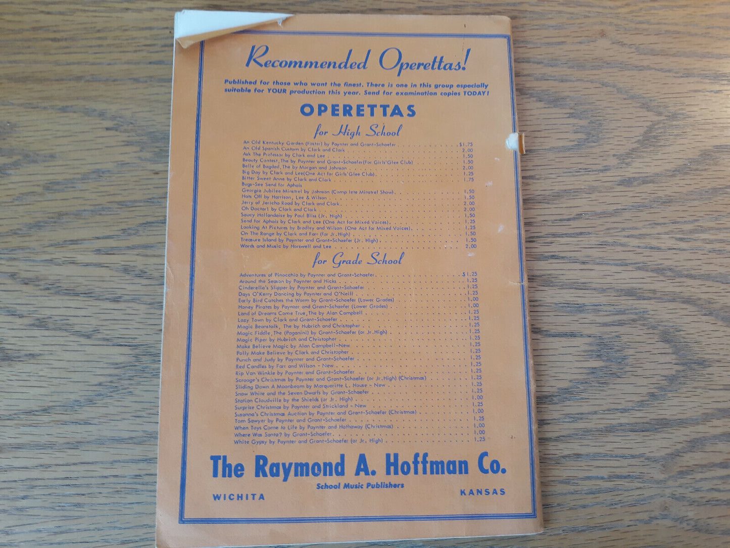 Adventures Of Pinocchio An Operetta In Three Acts Theodosia Paynter Raymond A Ho