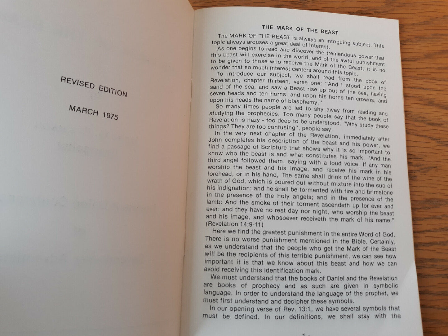 The Mark Of The Beast Halle G Crowson 1975 Northern Union Conference Of Seventh-