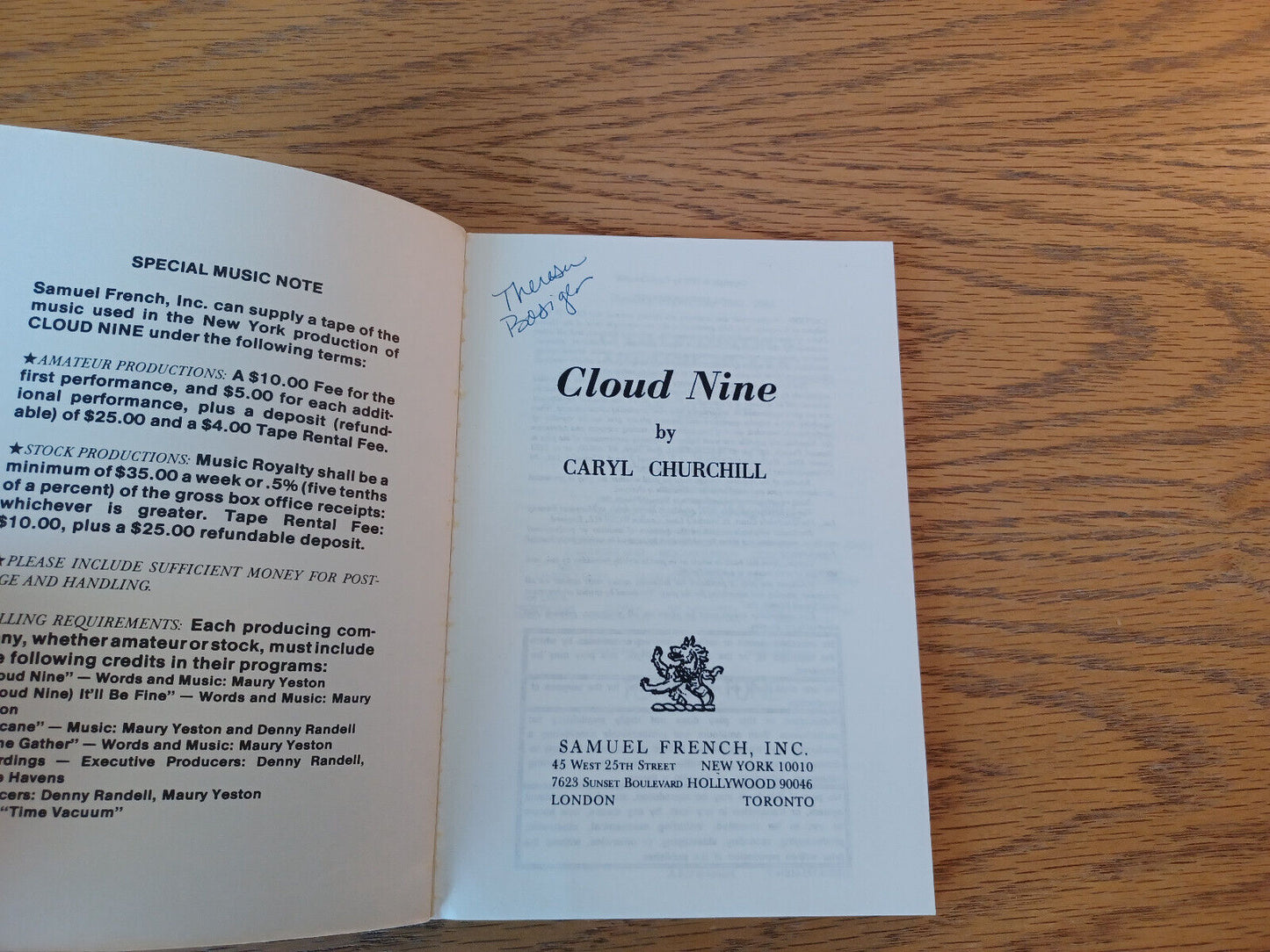 Cloud Nine Caryl Churchill 1979 Samuel French Paperback