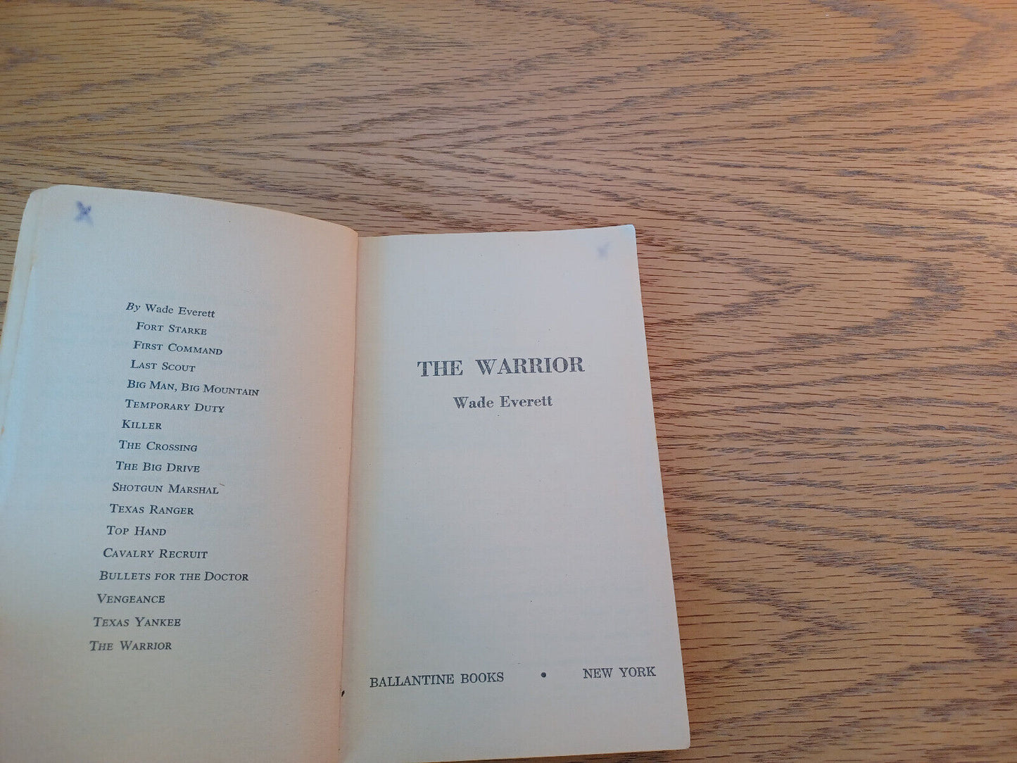 The Warrior Wade Everett 1967 Paperback Ballantine Books