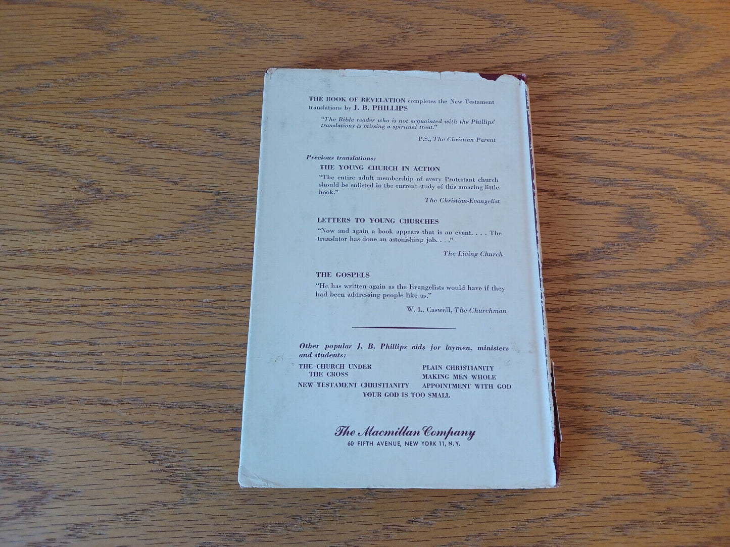 The Book Of Revelation J B Phillips 1957 1st Printing Hardcover Dust Jacket Macm