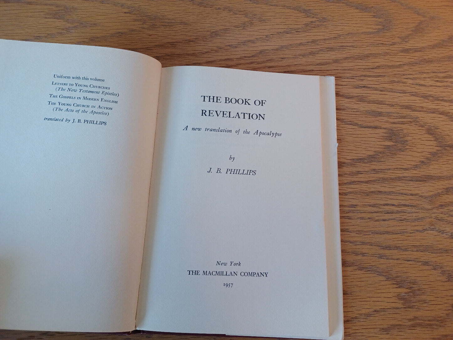 The Book Of Revelation J B Phillips 1957 1st Printing Hardcover Dust Jacket Macm