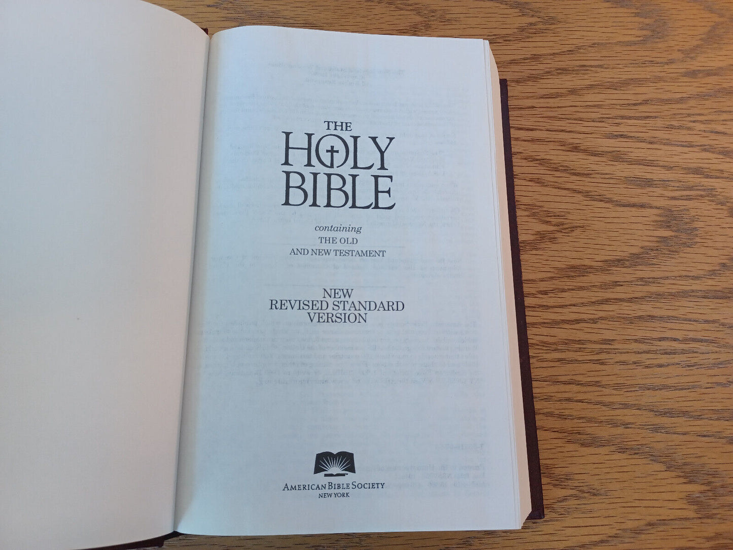 Holy Bible New Revised Standard Version American Bible Society Hardcover J