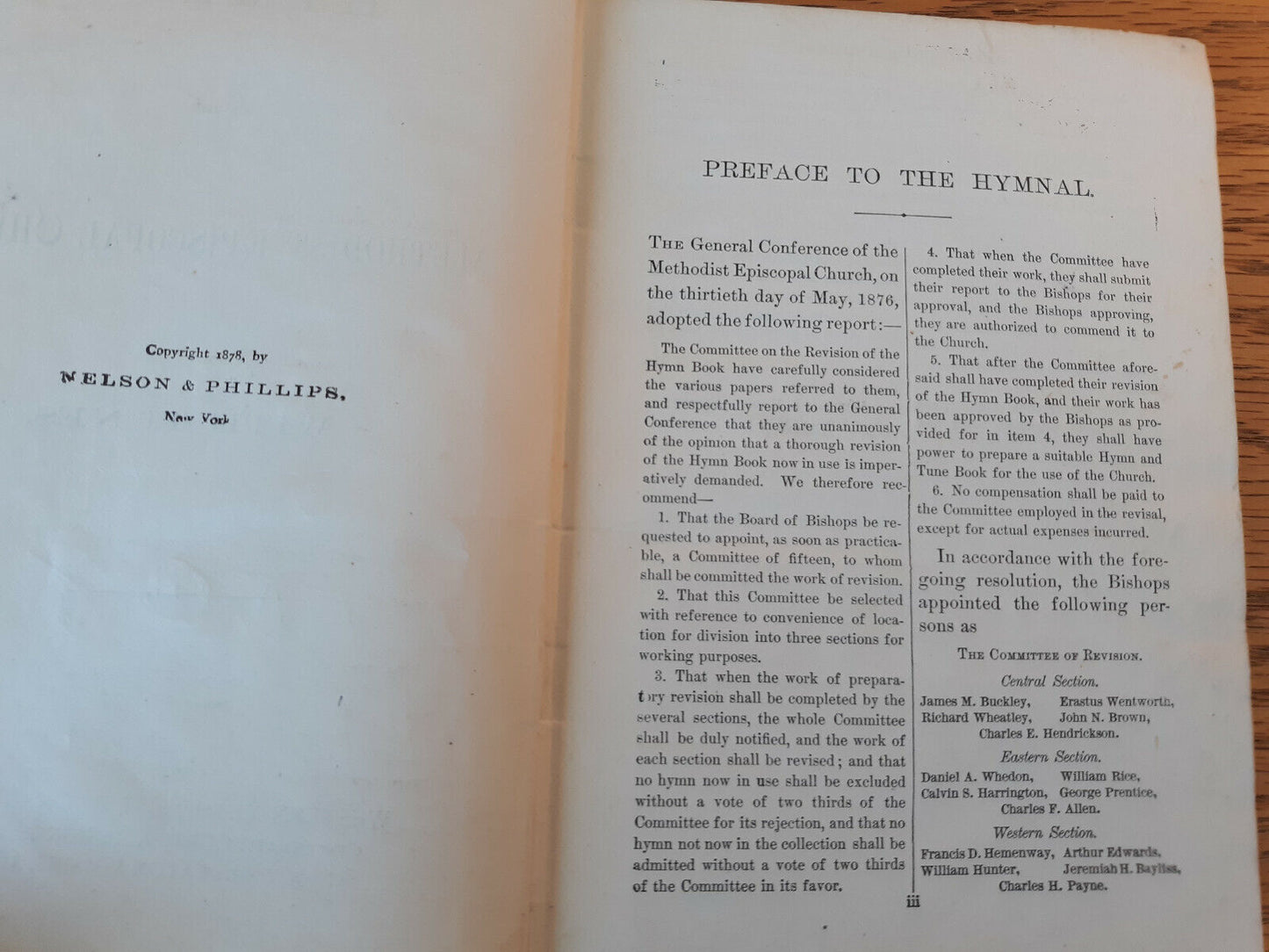 Methodist Hymnal With Tunes Special Edition 1878 Hardcover Western Methodist Boo
