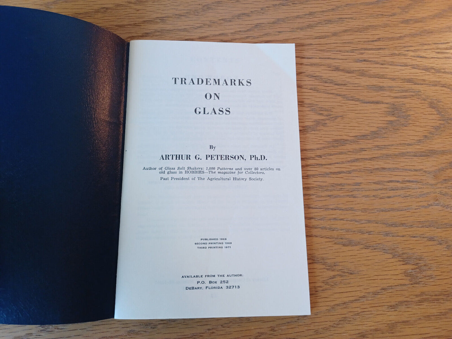 400 Trademarks On Glass Arthur G Peterson 1971 Paperback