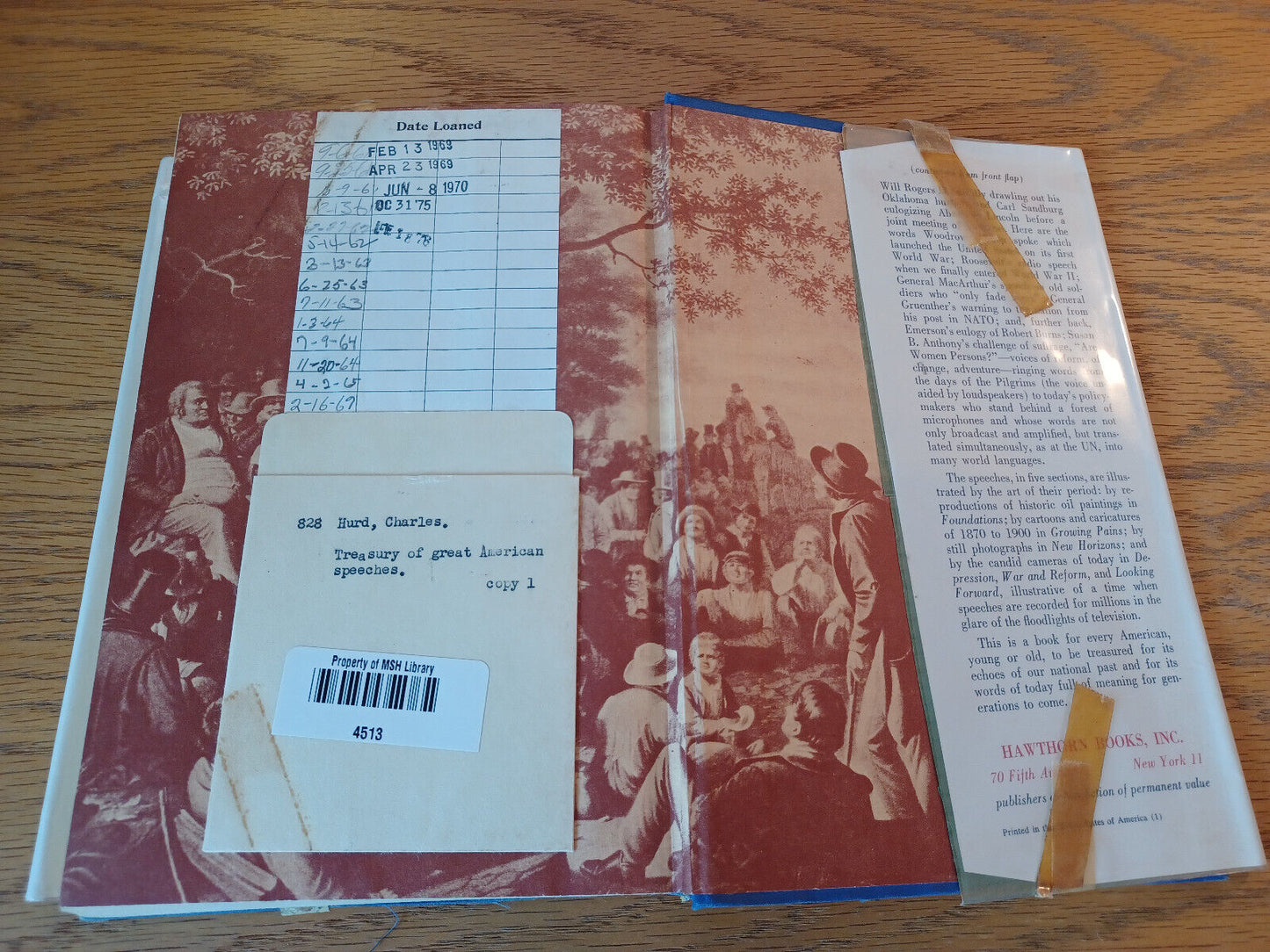 A Treasury Of Great American Speeches Charles Hurd 1959 1st Ed Hardcover Dust Ja