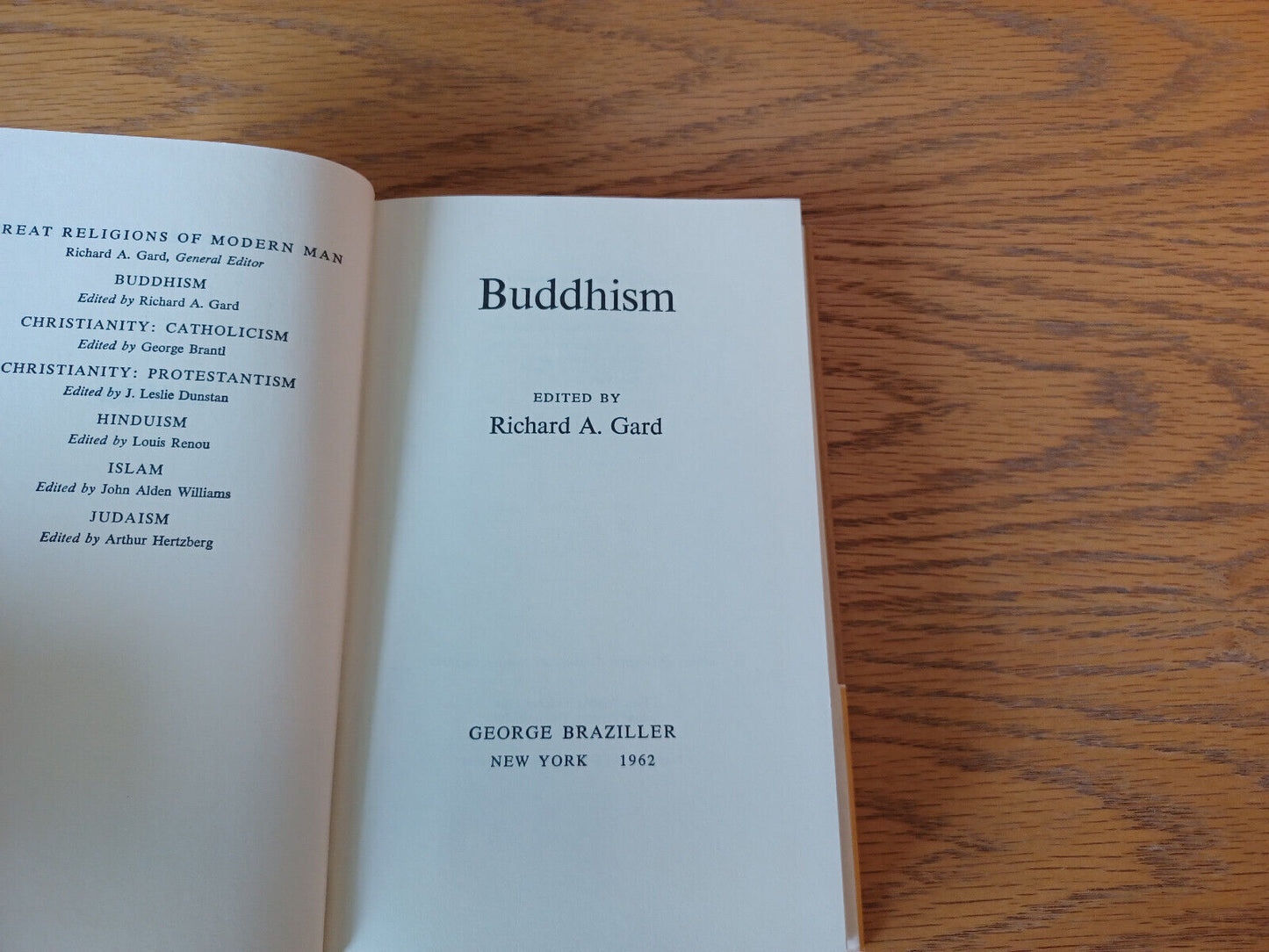 Buddhism Richard A Gard 1962 Hardcover Dust Jacket George Braziller