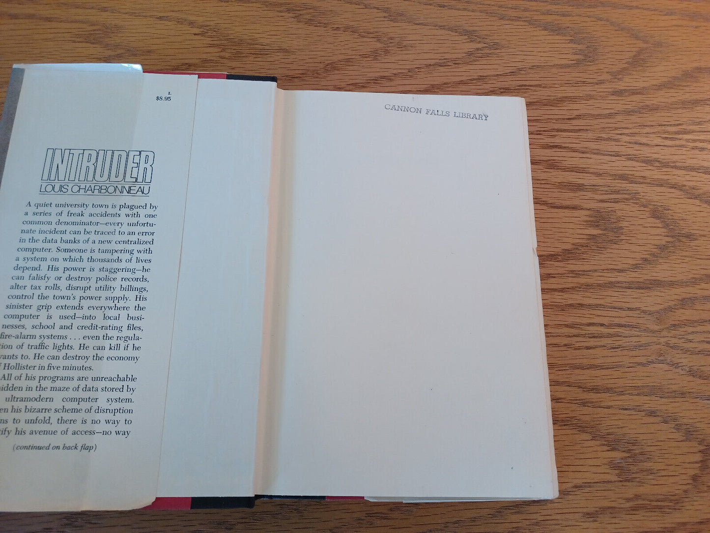 Intruder Louis Charbonneau 1979 1st Ed Hardcover Dust Jacket Doubleday